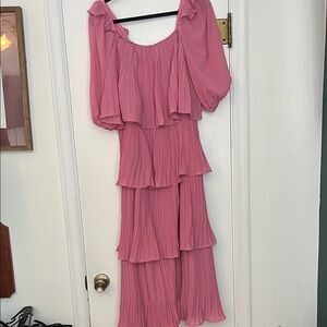 Vici Pink Layered Maxi Dress